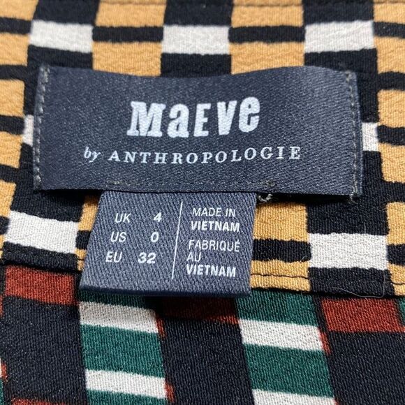 Anthropologie MAEVE Gianna Tunic Dress Long Sleeve printed Multi‎ size 0 - Picture 16 of 16